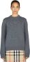 Burberry Grijze Sweater met Logo Print Gray Dames - Thumbnail 1