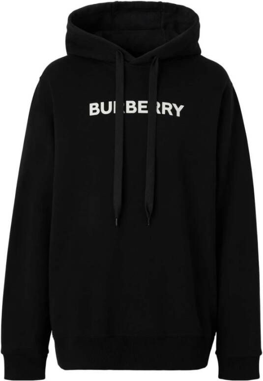 Burberry Organisch katoenen sweatshirt met contrasterend logo Black Heren