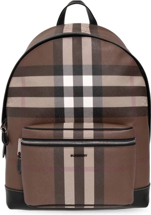 Burberry Gecontroleerde rugzak Bruin Heren