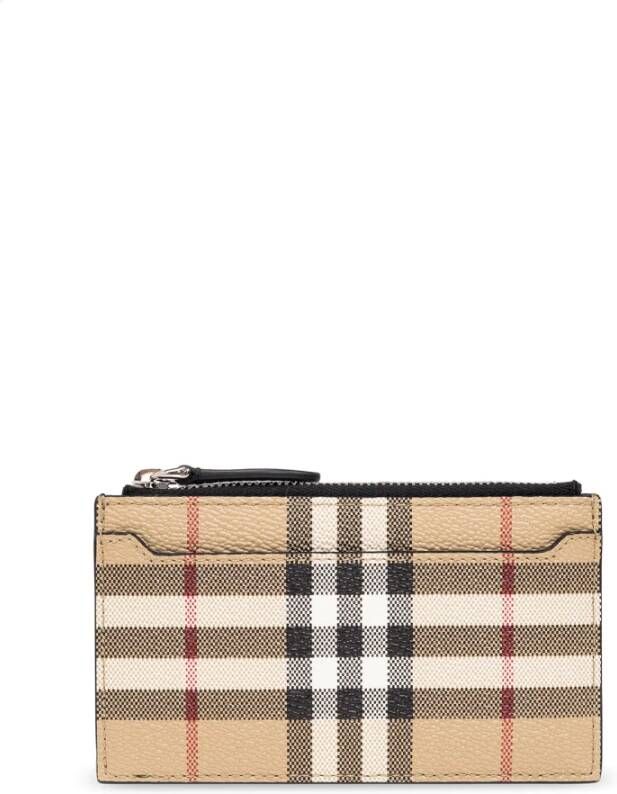 Burberry Geruite kaarthouder Beige Heren