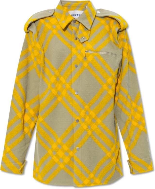 Burberry Geruite overhemd Yellow Dames