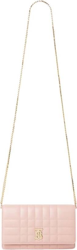 Burberry Gewatteerde Leren Schoudertas met Ketting Pink Dames