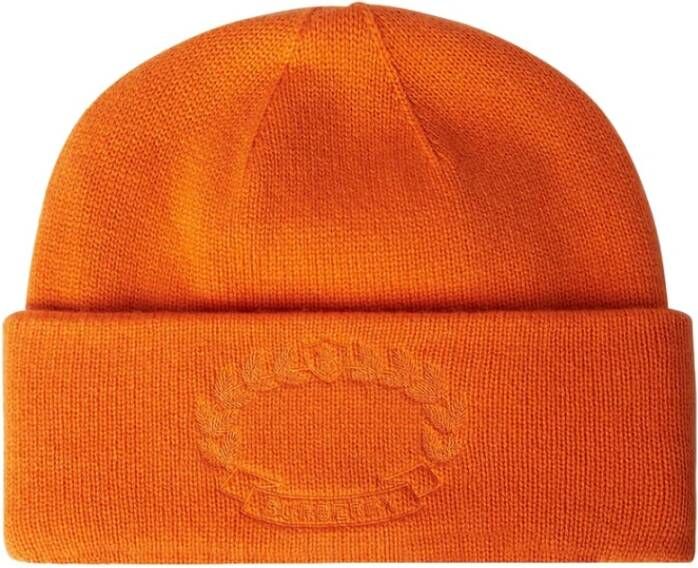 Burberry Ghost Crest Cashmere Beanie Hat Oranje Heren