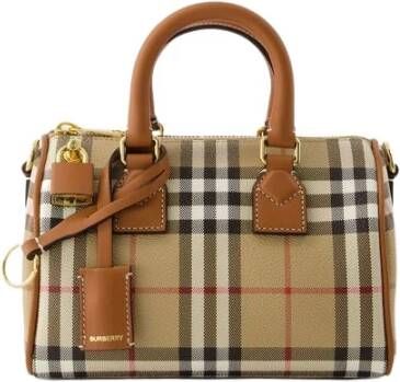 Burberry Bowlingtas met verstelbare band en ritssluiting Beige Dames