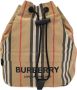 Burberry Heritage Stripe Eco Nylon Trekkoord Emmer Tas Multicolor Dames - Thumbnail 1