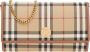 Burberry Beige Geruite Ketting-Trim Clutch Tas Beige Dames - Thumbnail 1