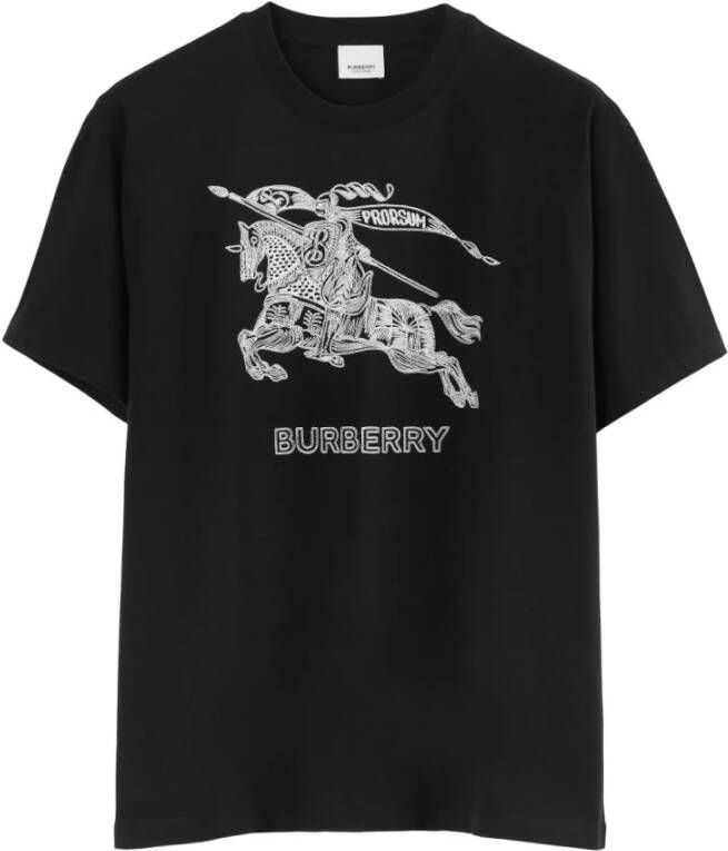 Burberry Heren T-shirt van hoge kwaliteit met moderne twist Zwart Heren