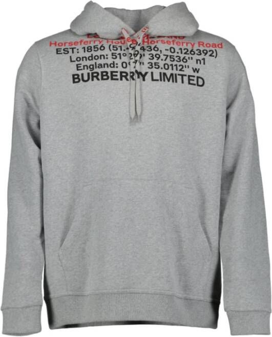 Burberry Gedrukte hoodie voor mannen Gray Heren