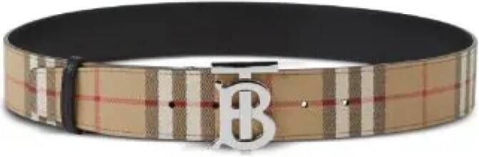 Burberry Iconische Check Reversible Riem voor Heren Beige Heren
