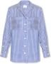 Burberry Blauw Gestreept Zijden Pyjama Shirt Blue Dames - Thumbnail 1