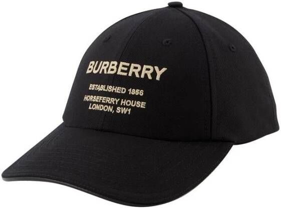 Burberry Baseballpet van katoenen keperstof met Horseferry-motief Black Heren