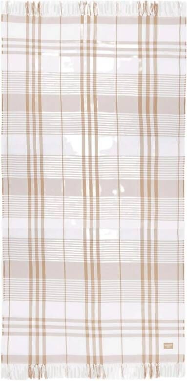 Burberry Katoenen Strandlaken met Franje Beige Dames