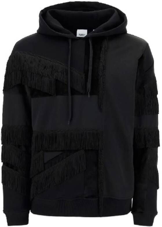 Burberry Stijlvolle katoenen hoodie met suède details Zwart Heren