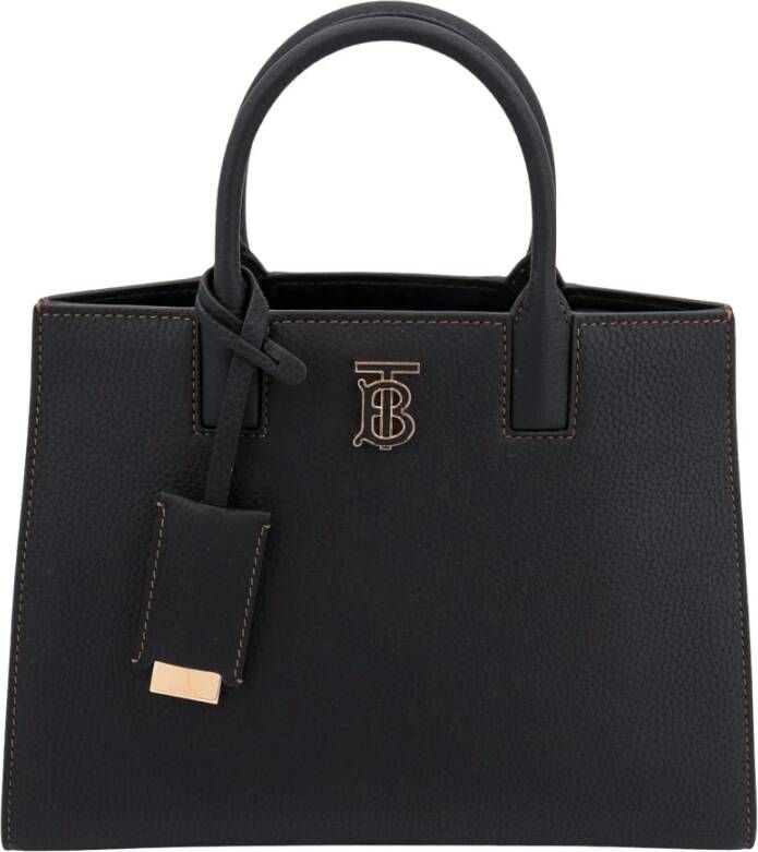 Burberry Leren Handtas voor Moderne Vrouw Zwart Dames