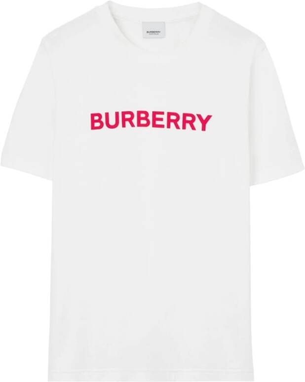 Burberry Logo-Print Katoenen T-Shirt White Dames