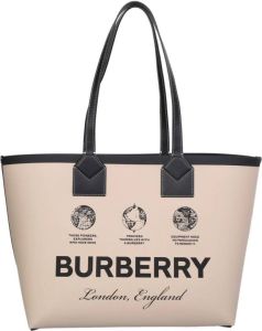 Burberry logo print tote bag Beige Dames