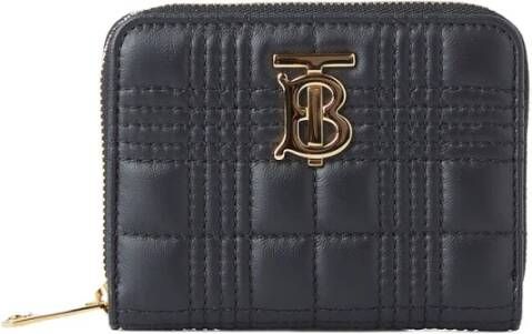 Burberry Lola Quilted Zip Wallet Elegant en Praktisch Zwart Dames