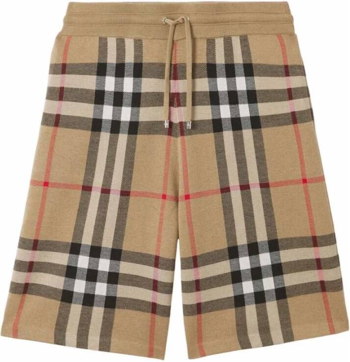 Burberry Lange Vintage Ruit Shorts Beige Heren