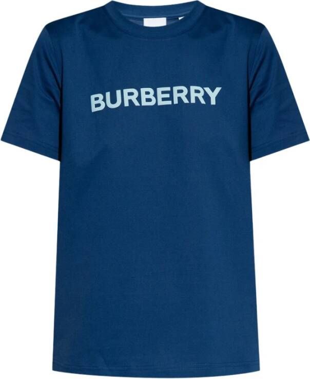 Burberry Blauw T-shirt Regular Fit Geschikt voor alle temperaturen 96% katoen 4% elastaan Blue Dames