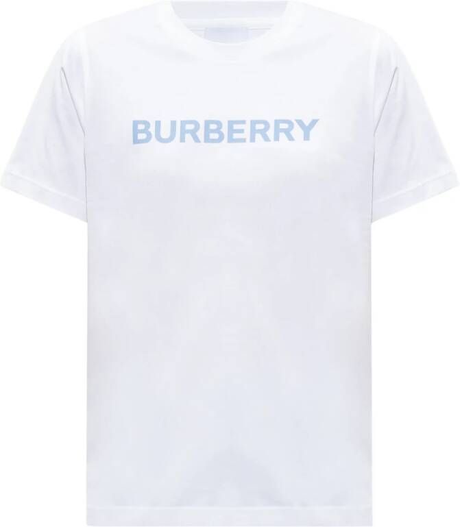 Burberry Stijlvolle Logo Print Dames T-Shirt White Dames