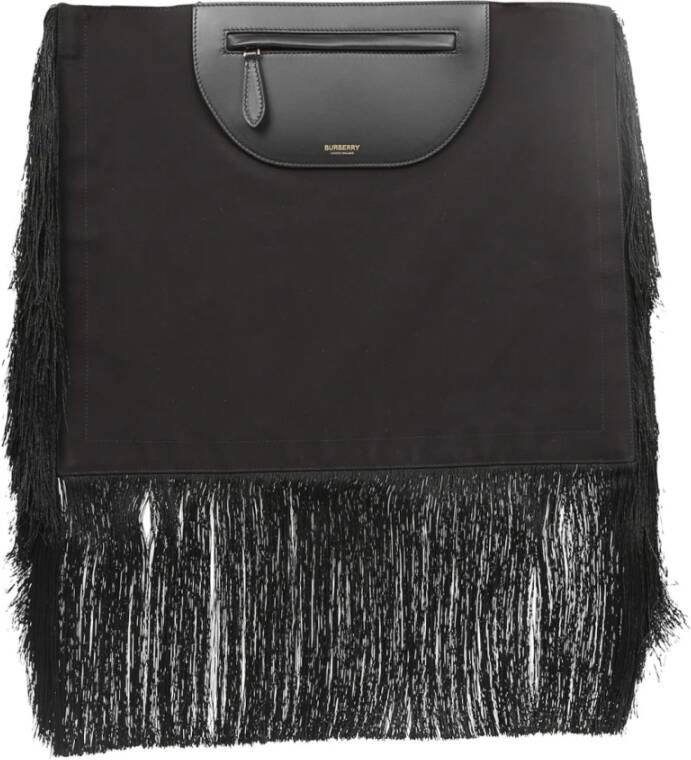 Burberry Olympia Fringe Detail Clutch Tas Zwart Dames