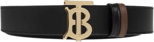 Burberry Omkeerbare riem met logo Black Dames