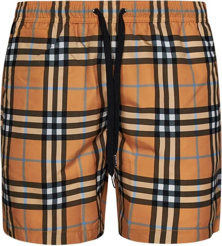Burberry Oranje Geruite Zwembroek voor Heren Oranje Heren