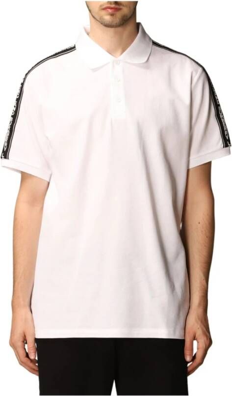 Burberry Witte Polo Shirt met Gebogen Logo White Heren