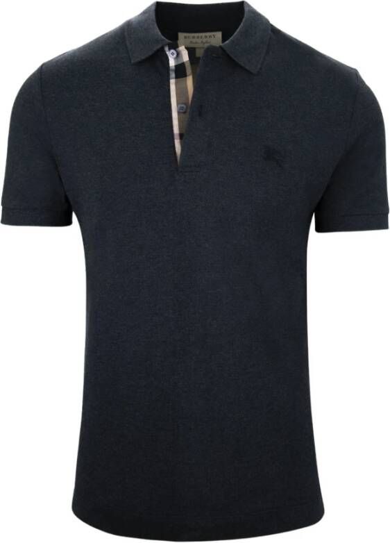 Burberry Katoenen poloshirt met korte mouwen Blue Heren