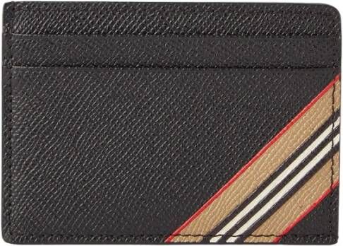 Burberry Leren Kaarthouder Portemonnee Zwart Kleur Black Unisex