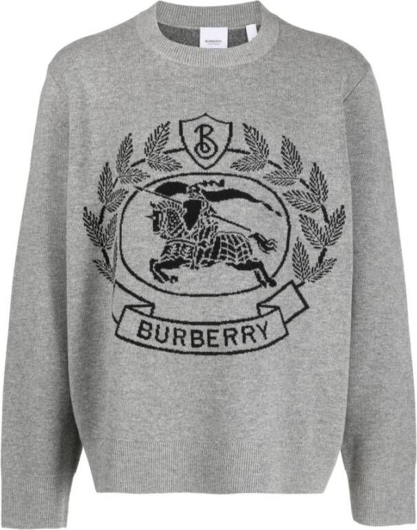 Burberry Ronde hals gekweek Grijs Heren