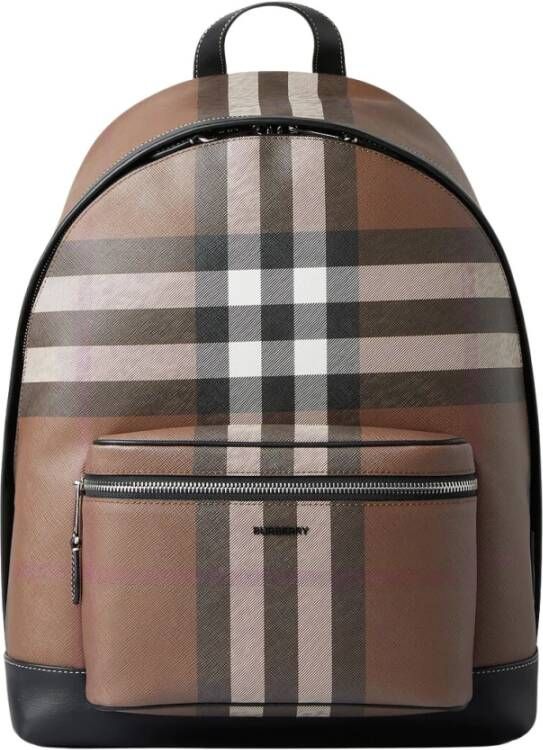 Burberry E-canvas Jett Rugzak met Handtekening Check Motief Brown Heren