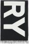 Burberry Logo Sjaal Franjes Wol Unisex Black Heren - Thumbnail 7