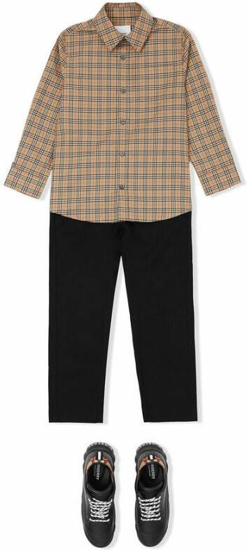 Burberry Checked shirt Bruin Heren