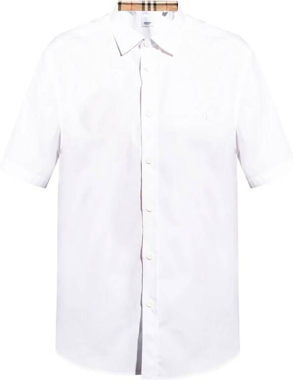 Burberry Shirt met korte mouwen Wit Heren