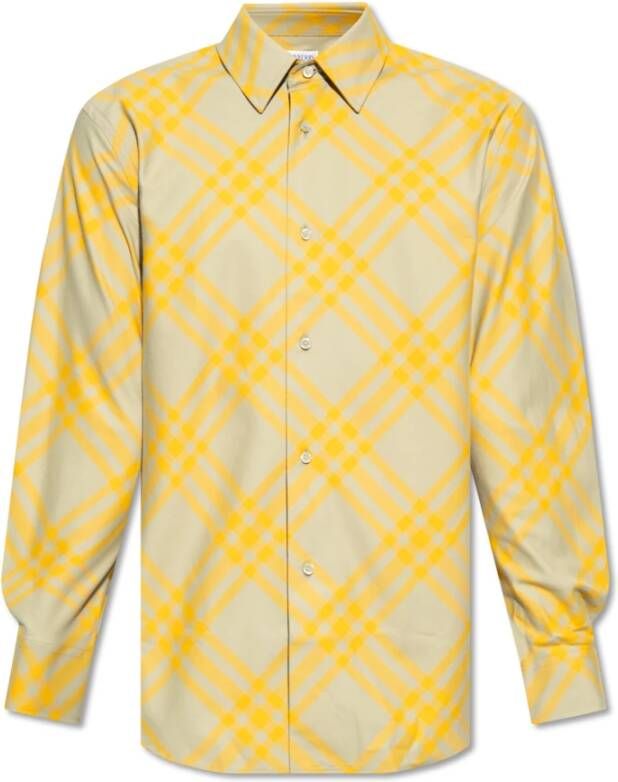 Burberry Shirt van biologisch katoen Yellow Heren