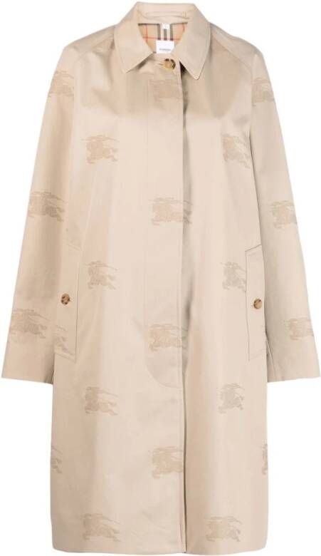 Burberry Single-Breasted Coats Beige Dames