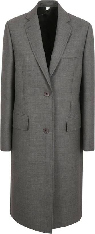 Burberry Single-Breasted Coats Grijs Dames
