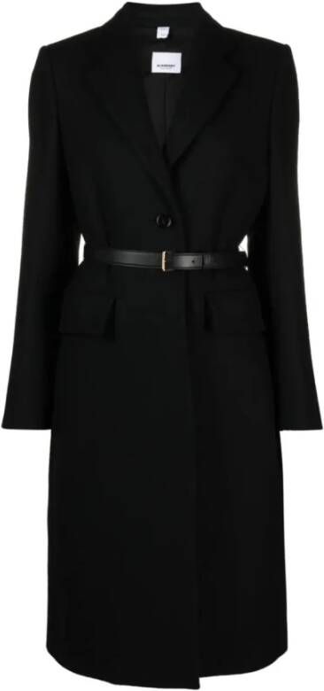Burberry Single-Breasted Coats Zwart Dames
