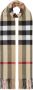 Burberry Luxe Check Cashmere Sjaal Beige Unisex - Thumbnail 3