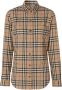 Burberry Vintage Check Button-Down Overhemd Beige Dames - Thumbnail 1