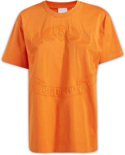 Burberry Stijlvolle Gebreide T-Shirt voor Vrouwen Oranje Dames