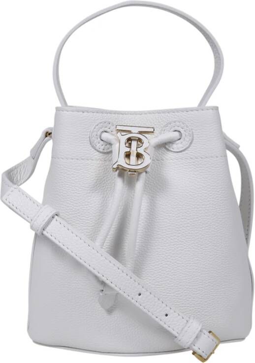 Burberry Stijlvolle trekkoord emmer handtas White Dames