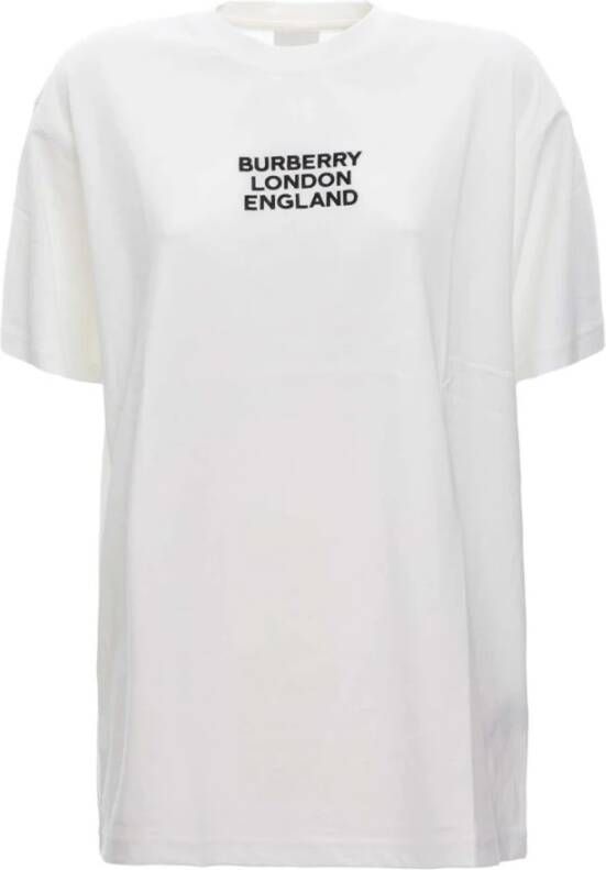 Burberry Geborduurd Carrick T-shirt Wit White Heren