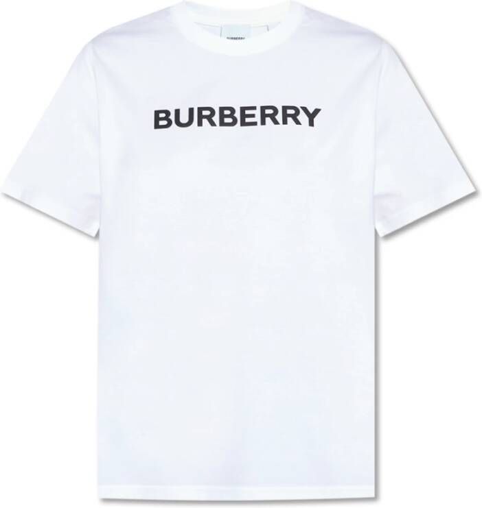 Burberry Witte T-shirts en Polos met 98% Katoen 2% Elastaan White