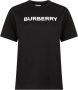 Burberry Zwart Katoenen T-shirt met Logo Print Black Dames - Thumbnail 1