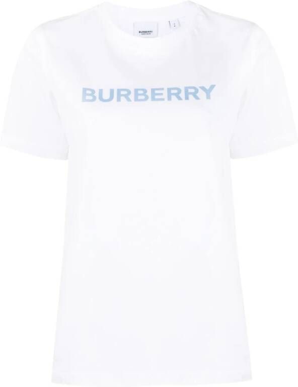 Burberry Stijlvolle Logo Print Dames T-Shirt White Dames