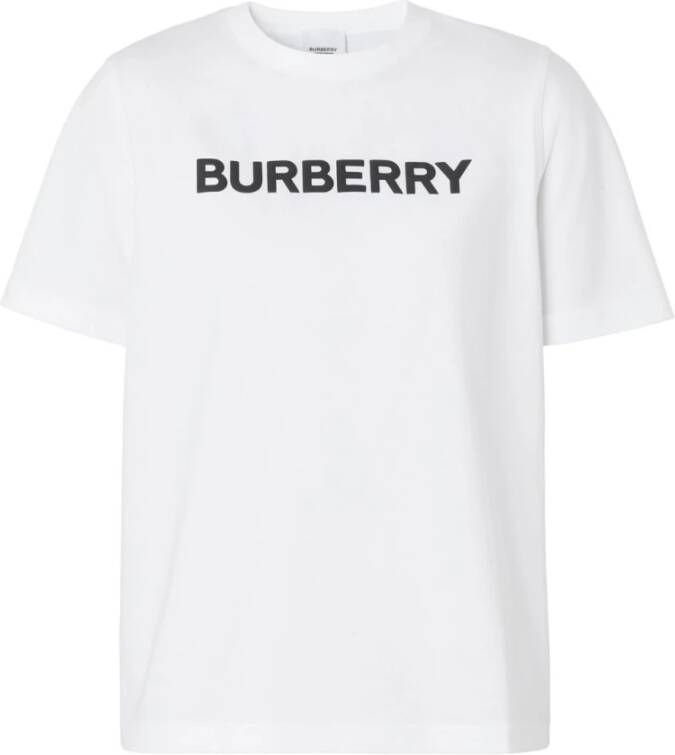 Burberry Witte T-shirts en Polos met 98% Katoen 2% Elastaan White