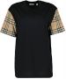 Burberry Zwarte T-shirts en Polos met Vintage Check Inzetstukken Black Dames - Thumbnail 1