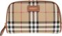 Burberry Stijlvolle Check Cosmetic Pouch Beige Dames - Thumbnail 1